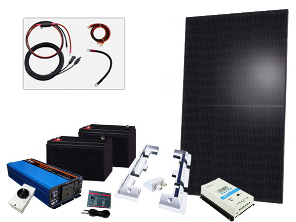 325W - 24V Off Grid Solar Kit - 1000W Power Inverter