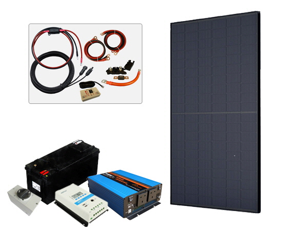 330W - 12V Off Grid Solar Kit - 1500W Power Inverter